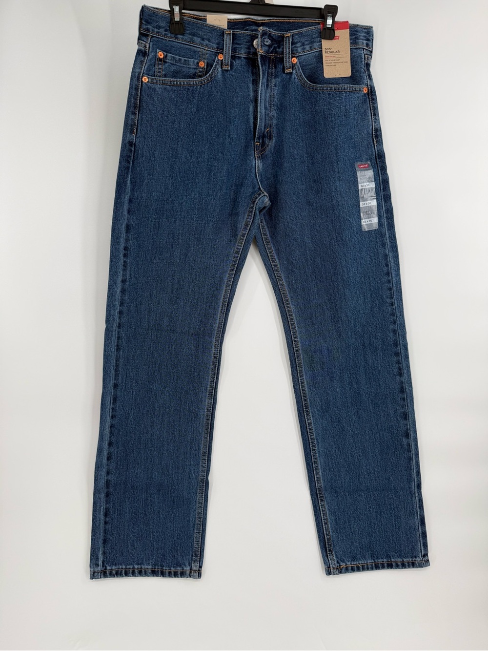 Levi's 505 Regular Men's Straight Leg Jeans in Dark Blue Denim 32x30